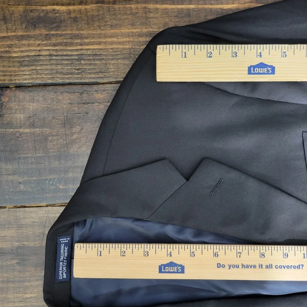 Nautica Men's Sport Coat Blazer Two Button Solid Black‎ Wool Size 40L